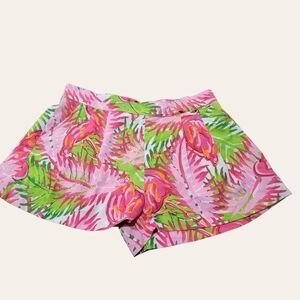 BUCKHEAD Bettie Flamingo Feathers Shorts Sz S Pockets Cruise T37